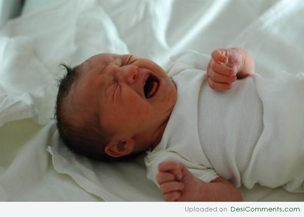 New Born Baby Crying Portrait