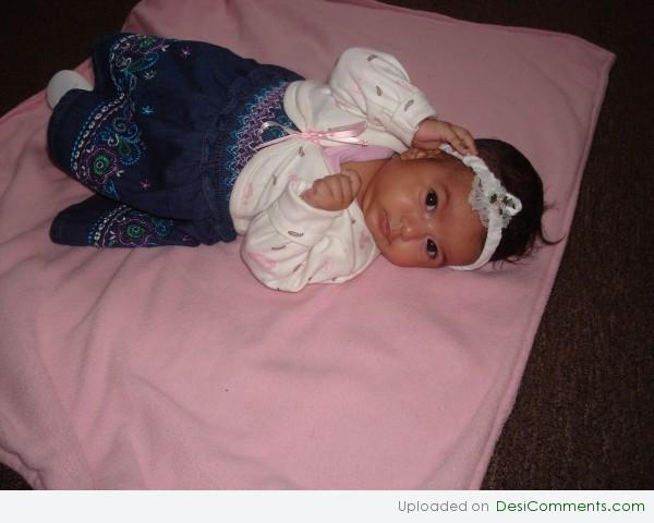 Baby Wearing Nice Hair Band