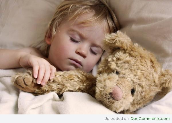Baby Sleeping With Teddy
