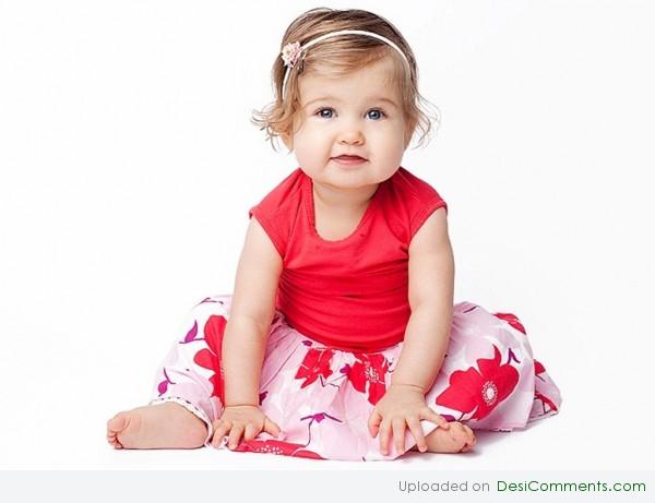 Baby Wearing Red Dress