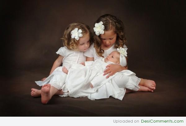 Little Girls And Baby