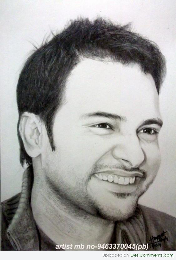 Painting Of Punjabi Singer Amrinder Gill