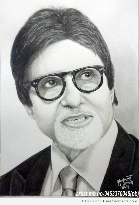 Pencil portrait of amitabh bachchan