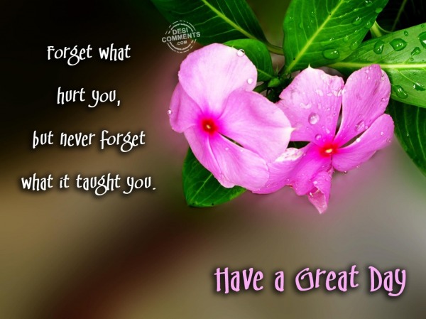 Have A Great Day - Forget what hurt you...