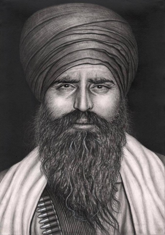 Pencil Drawing Of Sant Jarnail Singh Ji Bhindranwale