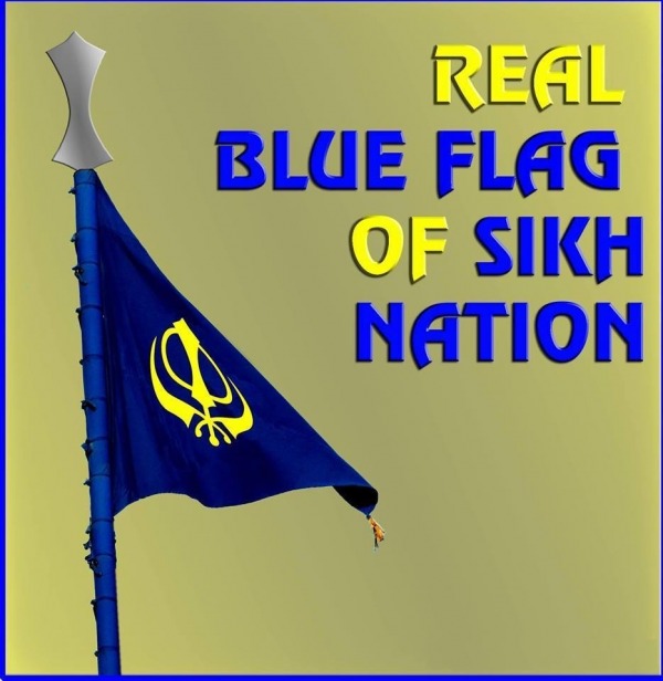 Real Blue Flag Of Sikh Nation