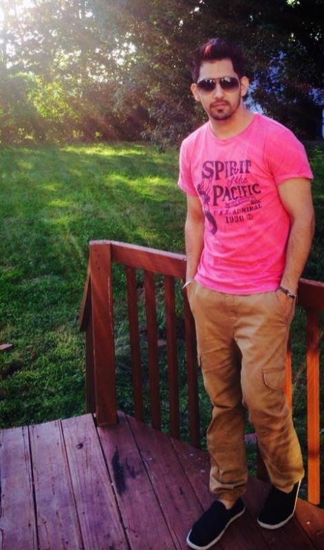 Babbal Rai In Pink T- Shirt