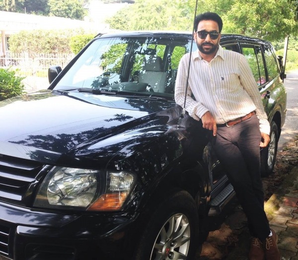Darshan Aulakh Posing With Car