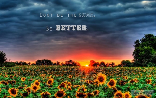 Don't be the same, be better