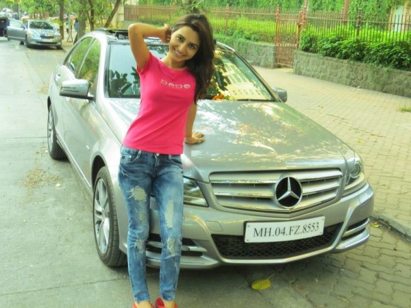 Dhriti Saharan Posing With Car