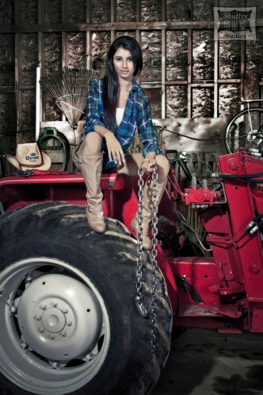 Ericka Virk On Tractor