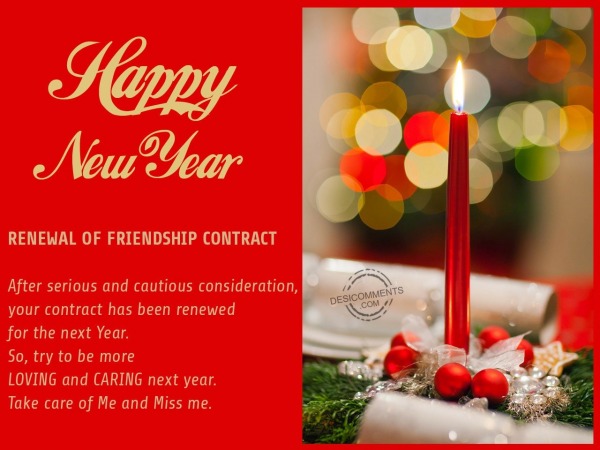 Renewal of friendship contract…