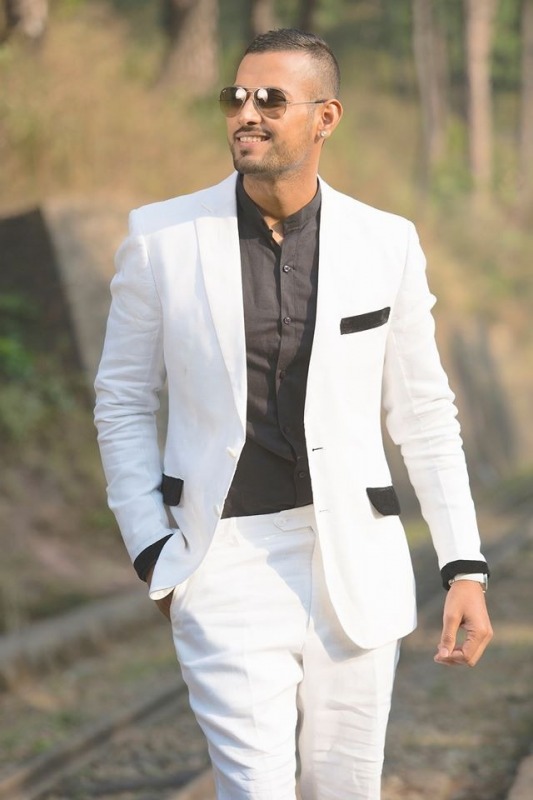 Garry Sandhu in White Pant Coat