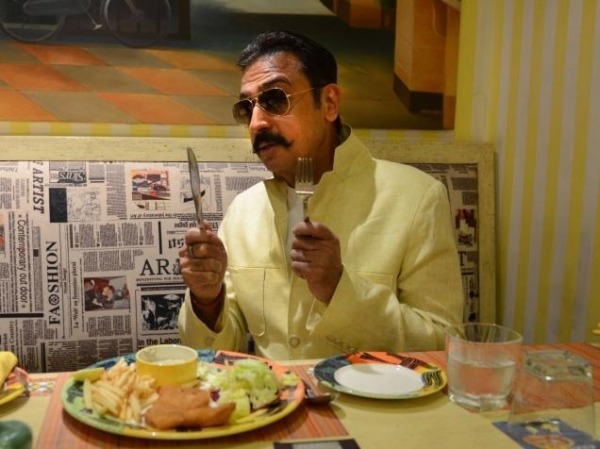 Gulshan Grover Having Food