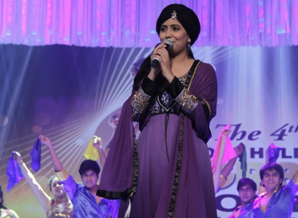 Harshdeep Kaur In Purple Dress