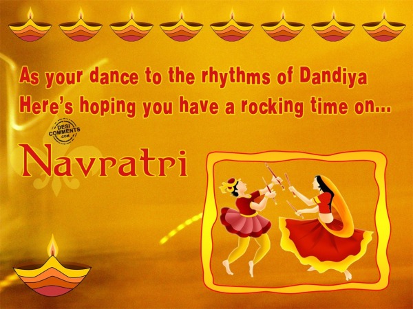 As your dance to rhythms of Dandiya..