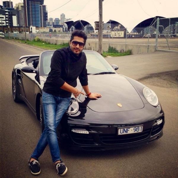 Jassi Gill Posing Car