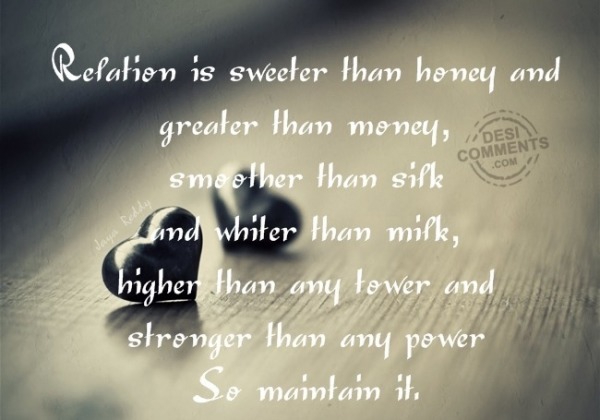 Relation Sweeter Than Honey