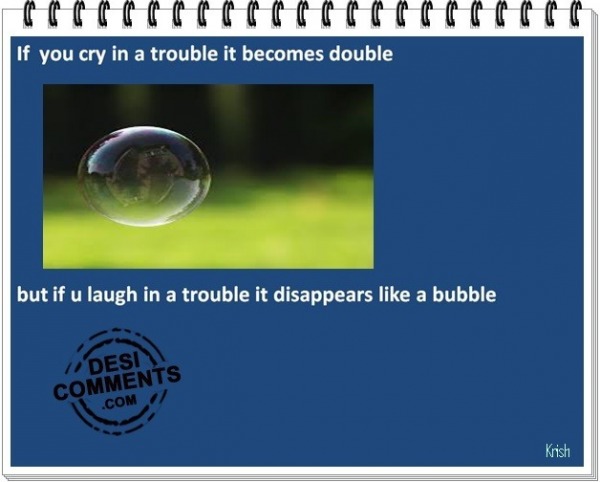 Treat trouble as bubble