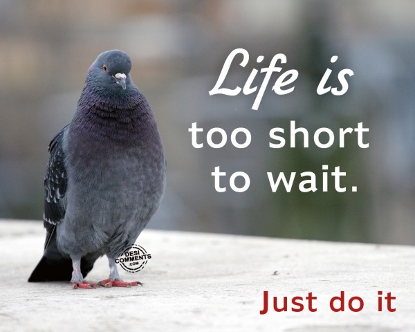 Life is too short to wait