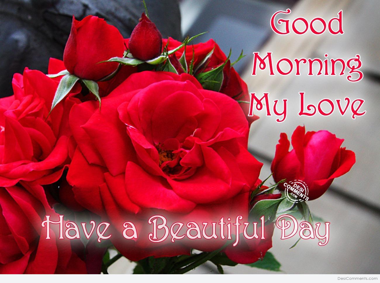 Good Morning with Roses - DesiComments.com