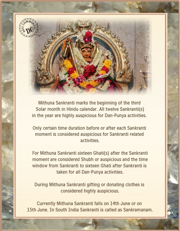 Mithuna sankranti details