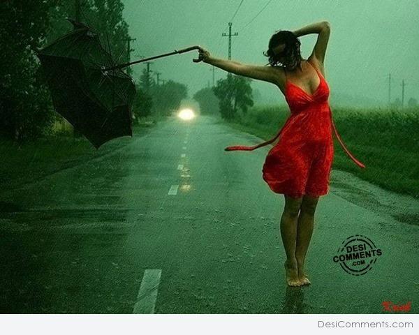 Girl in rain