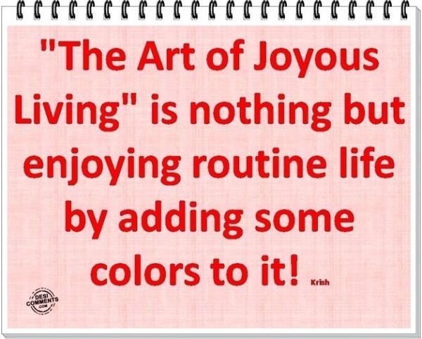 Art of Joyous living