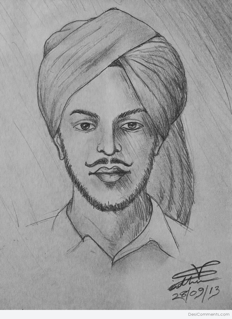 Bhagat Singh Pencil Sketch