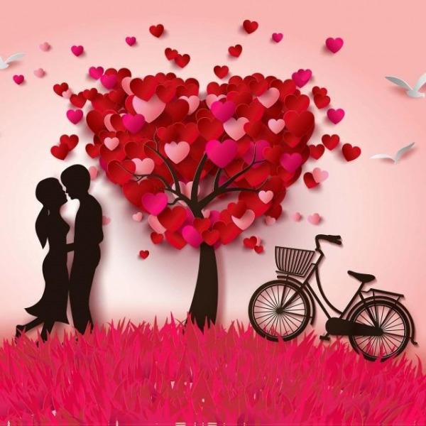 Couple And Hearts Tree