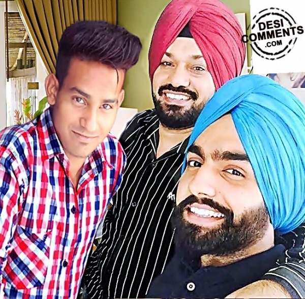 Vijay Sidhu Selfie With Ammy Virk and Comedian Gurpreet