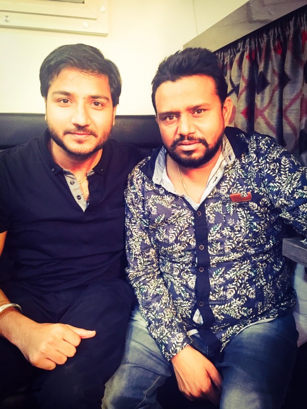 Director Amrinder Goraya with Karamjit Anmol