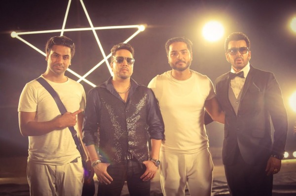 Mika Singh, Director Amrinder Goraya, Simran Goraya and Paramveer