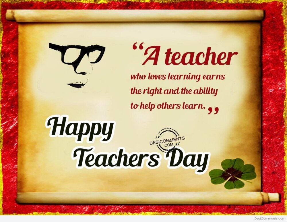 A teacher who loves the earn,Happy Teachers Day - DesiComments.com