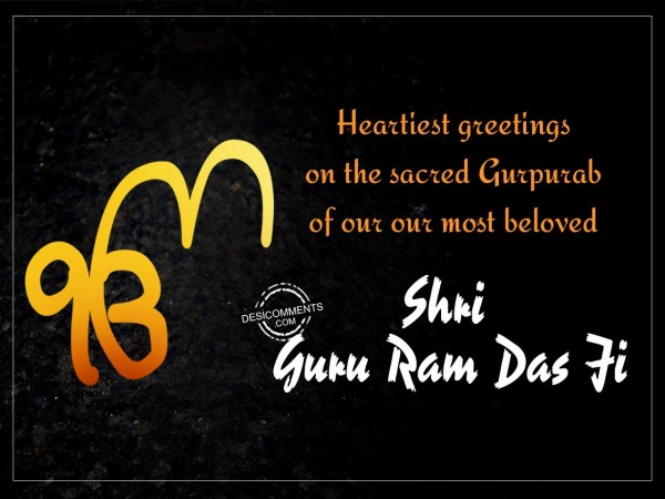 Heartiest greetingsDhan Dhan Shri Guru Ram Das Ji