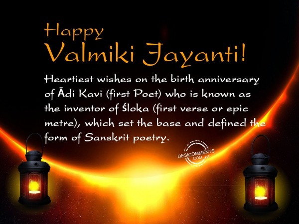 Heartiset wishes on Valmiki Jayanti