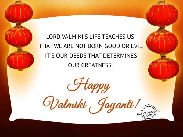 Lord valmiki’s life teaches us,Happy Valmiki Jayanti
