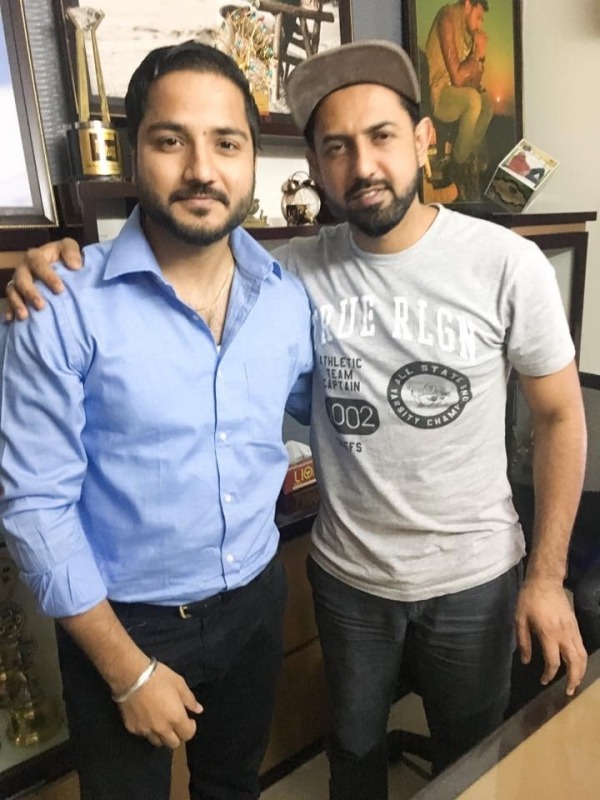 Director Amrinder Goraya with Gippy Grewal