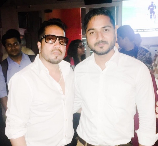 Director Amrinder Goraya with Mika Singh