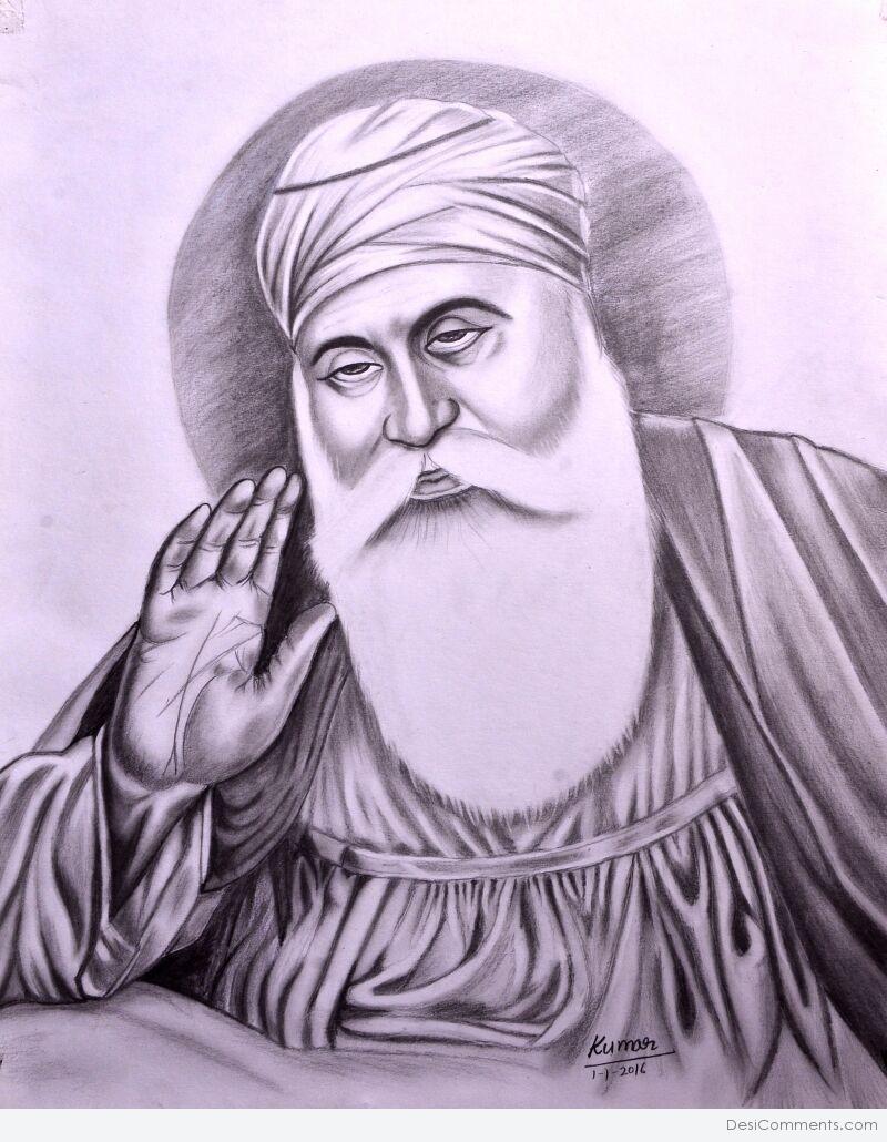 Sketch Of Guru Nanak Dev Ji