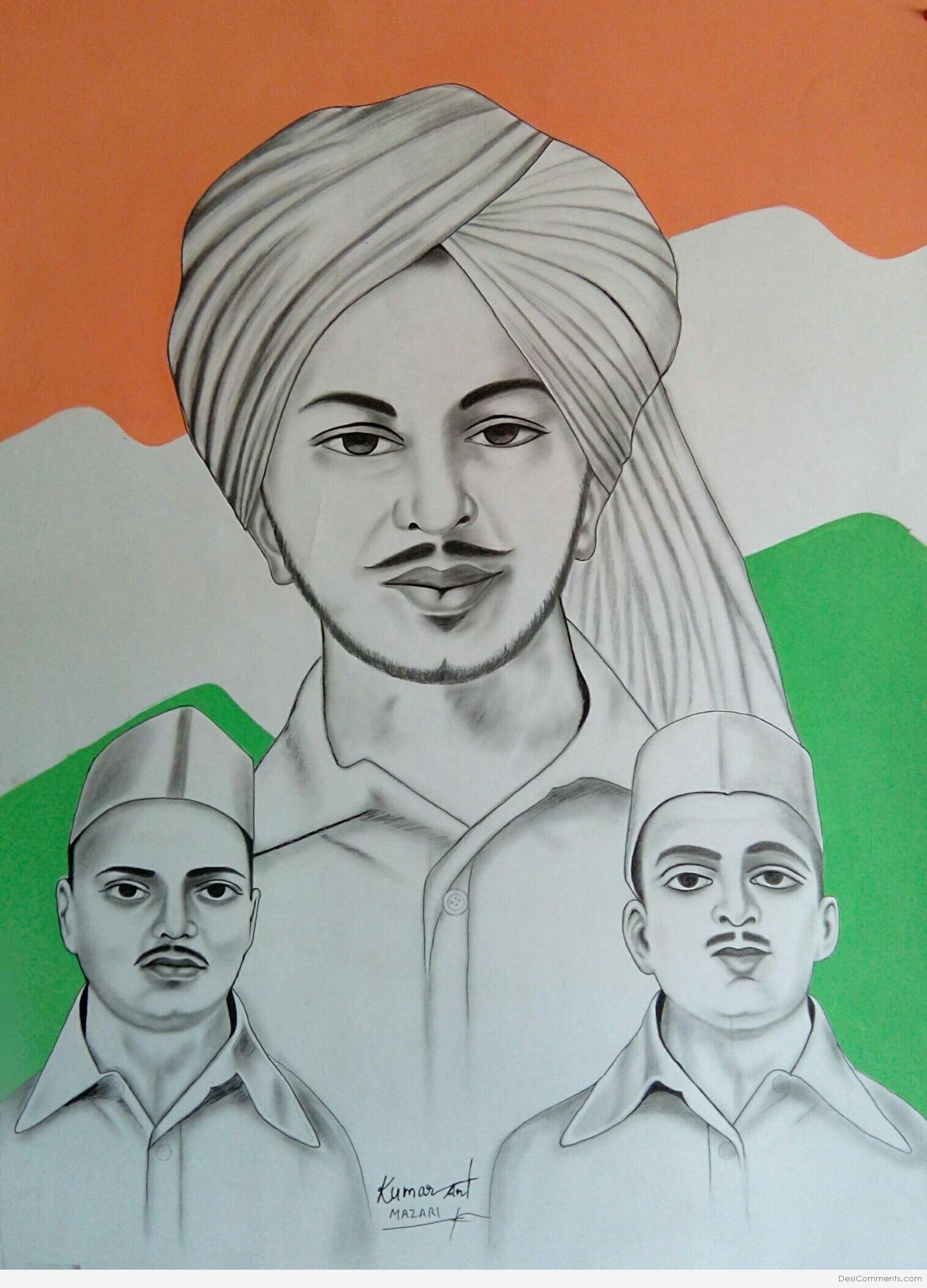 Buy Bhagat Singh Large Size Water color painting on Heavy Chart Handmade  Painting by JATINDER PAL SINGH CodeART739947412  Paintings for Sale  online in India