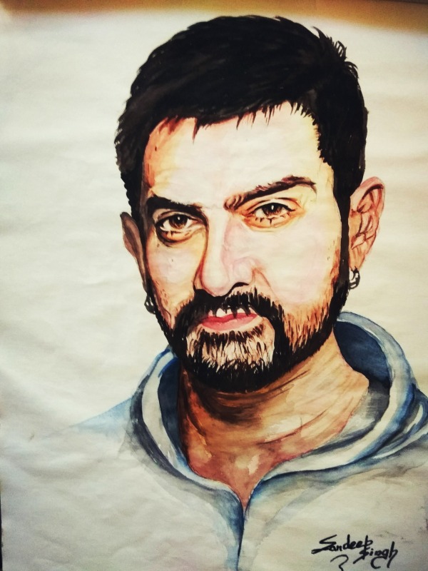Sketch Of Aamir Khan