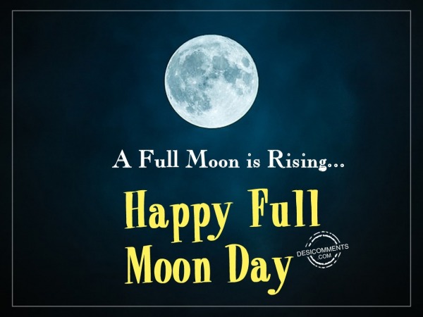 A full Moon is rising, Happy Full Moon Day