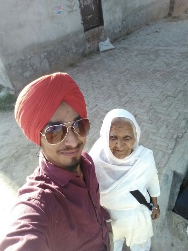 Maninder Singh Dhillon With His Grandmother