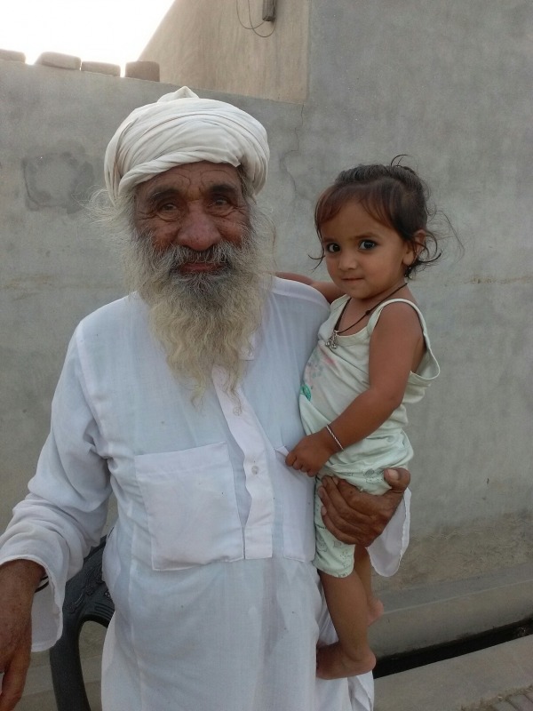 Jasmeet Kaur Deol With Her Nana ji