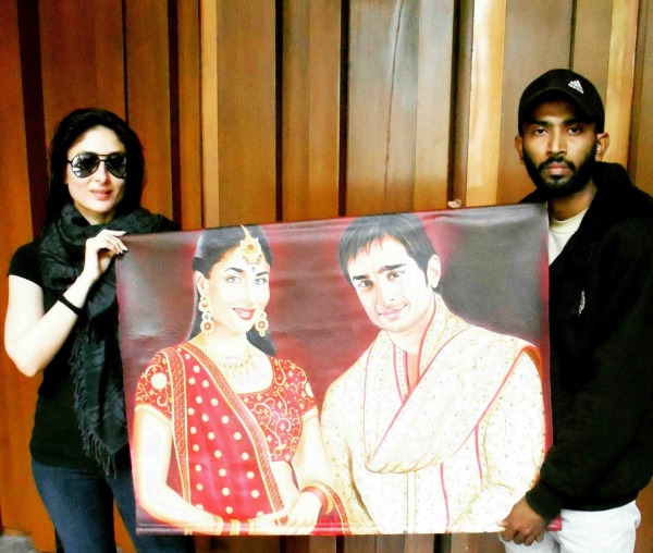 Painting of Actress Kareena Kapoor And Saif Ali Khan