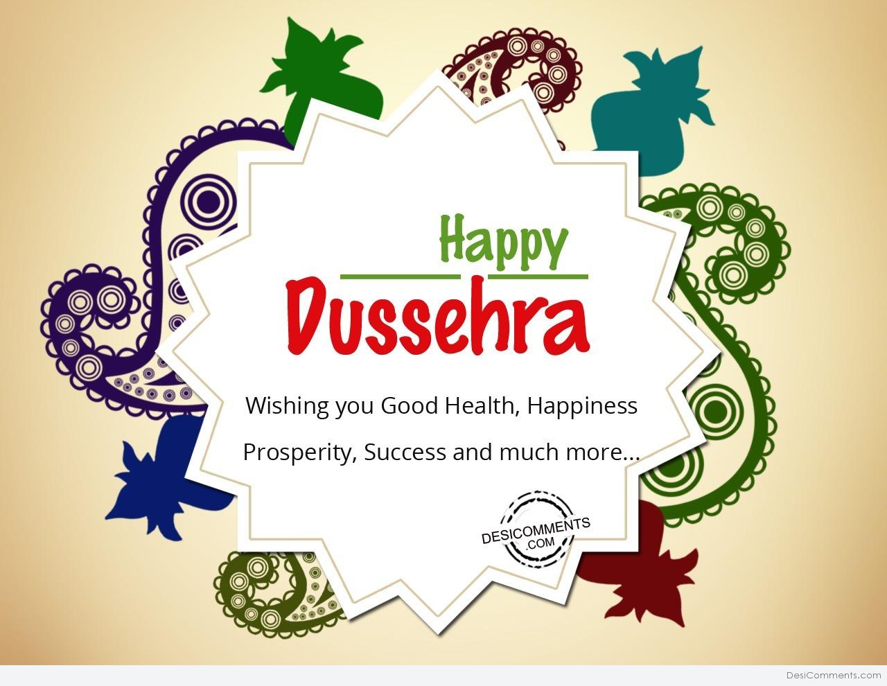 Wishing you good health….Happy Dussehra - DesiComments.com
