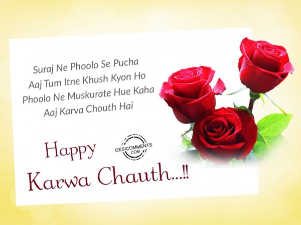 Sooraj ne phoolo se pucha hai, Happy Karva Chuth