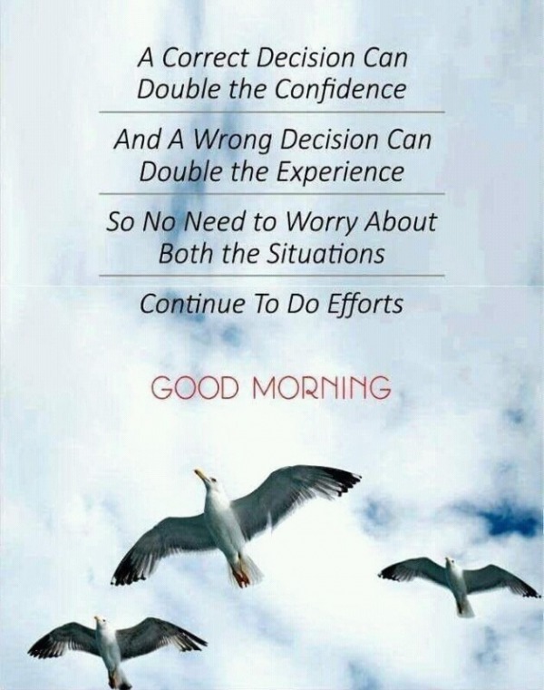 Continue To Do Efforts - Good Morning