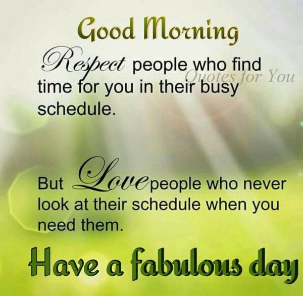 Good Morning – Respect People